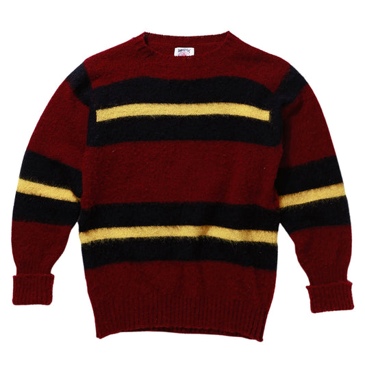 J. Press Shaggy Dog Sweater - Bordeaux/Blue/Yellow | Sebago Sale|Apparel