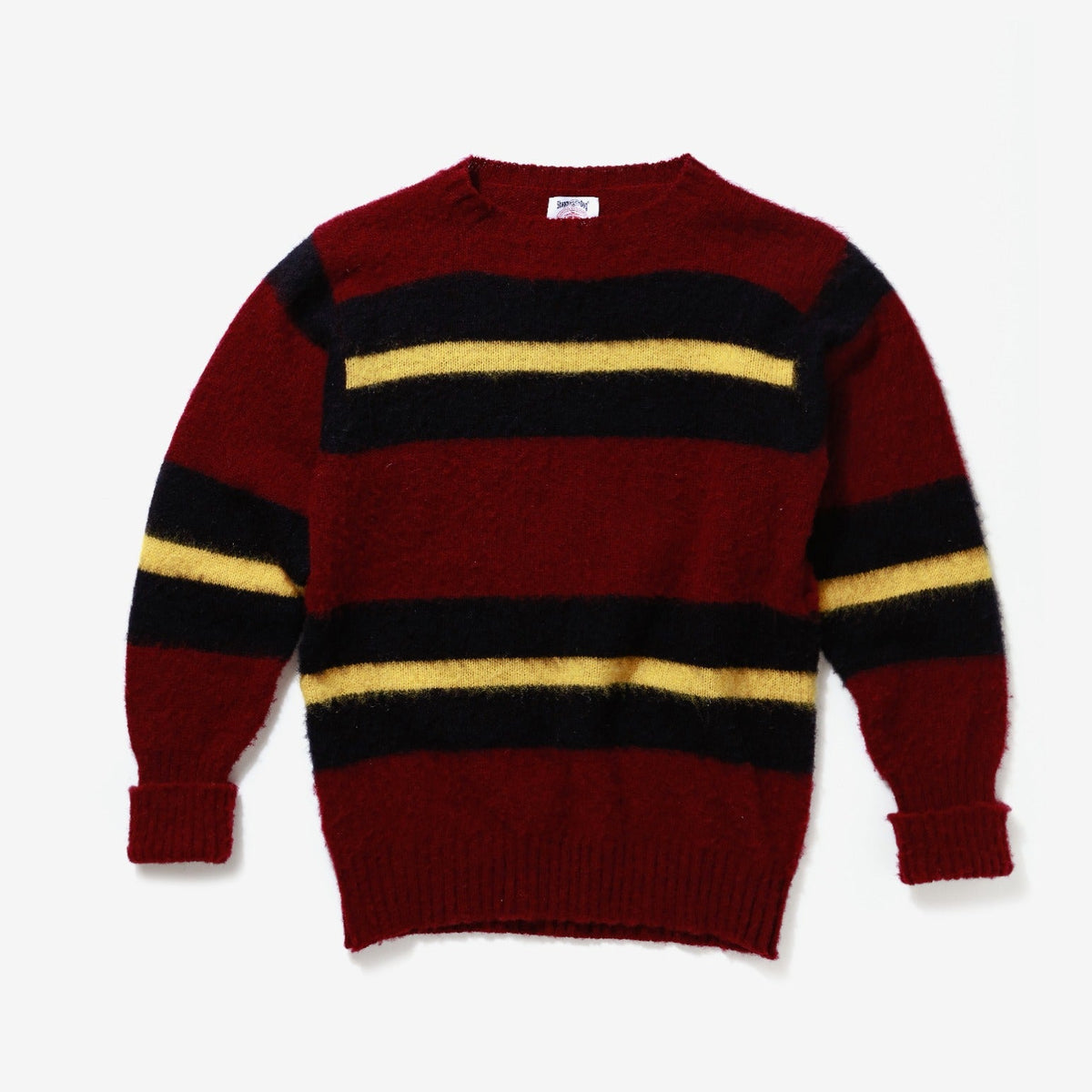 J. Press Shaggy Dog Sweater - Bordeaux/Blue/Yellow | Sebago Sale|Apparel