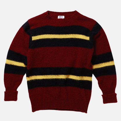 J. Press Shaggy Dog Sweater - Bordeaux/Blue/Yellow | Sebago Sale|Apparel