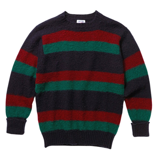 J. Press Shaggy Dog Sweater - Blue/Bordeaux/Green Stripe | Sebago Apparel|Sale