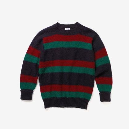 J. Press Shaggy Dog Sweater - Blue/Bordeaux/Green Stripe | Sebago Apparel|Sale