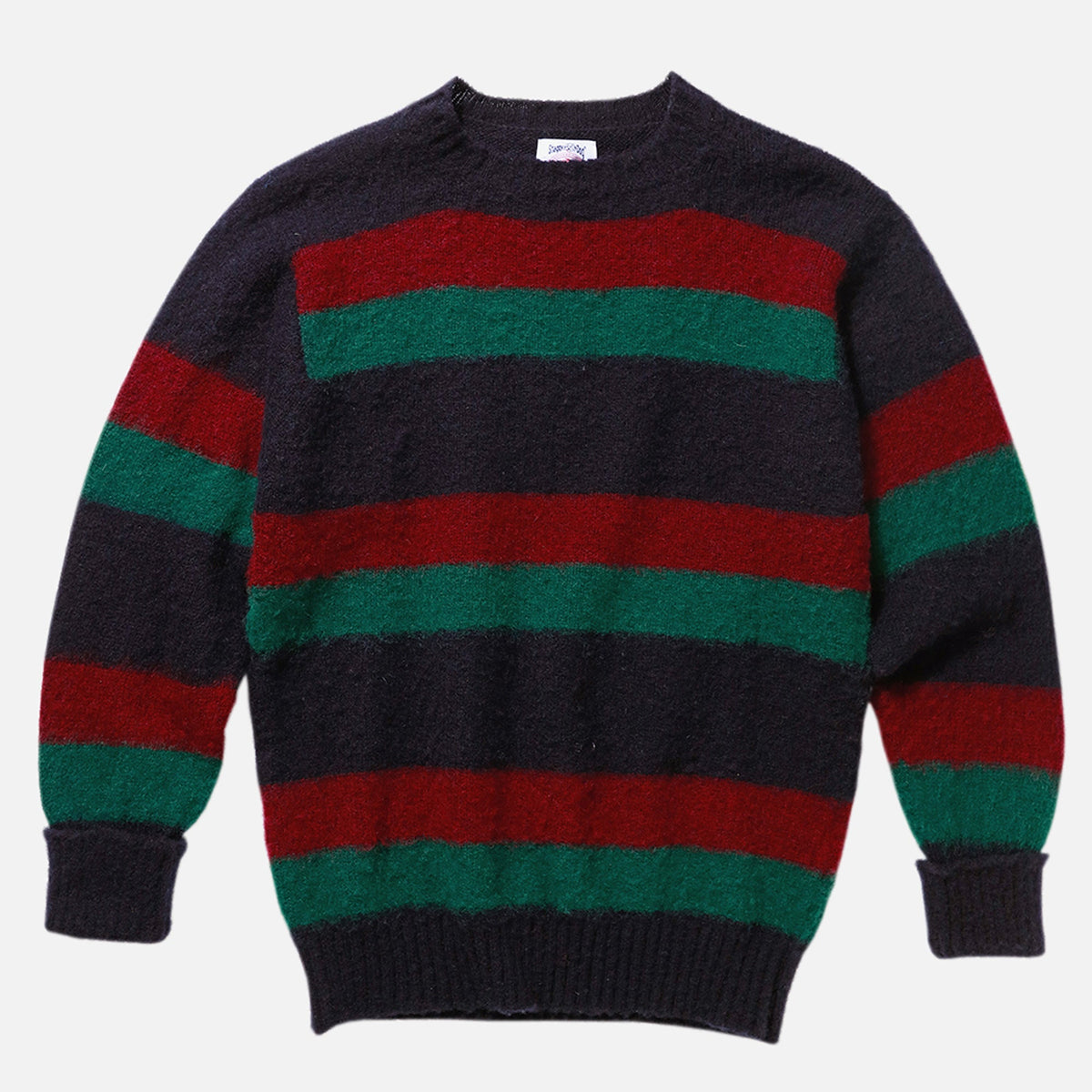 J. Press Shaggy Dog Sweater - Blue/Bordeaux/Green Stripe | Sebago Apparel|Sale