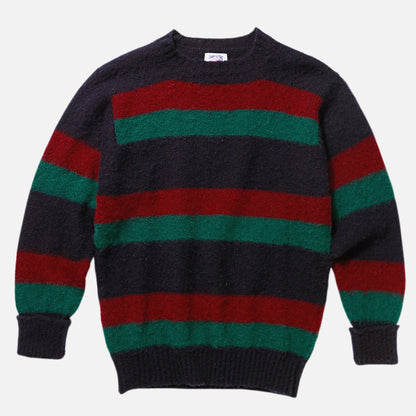 J. Press Shaggy Dog Sweater - Blue/Bordeaux/Green Stripe | Sebago Apparel|Sale