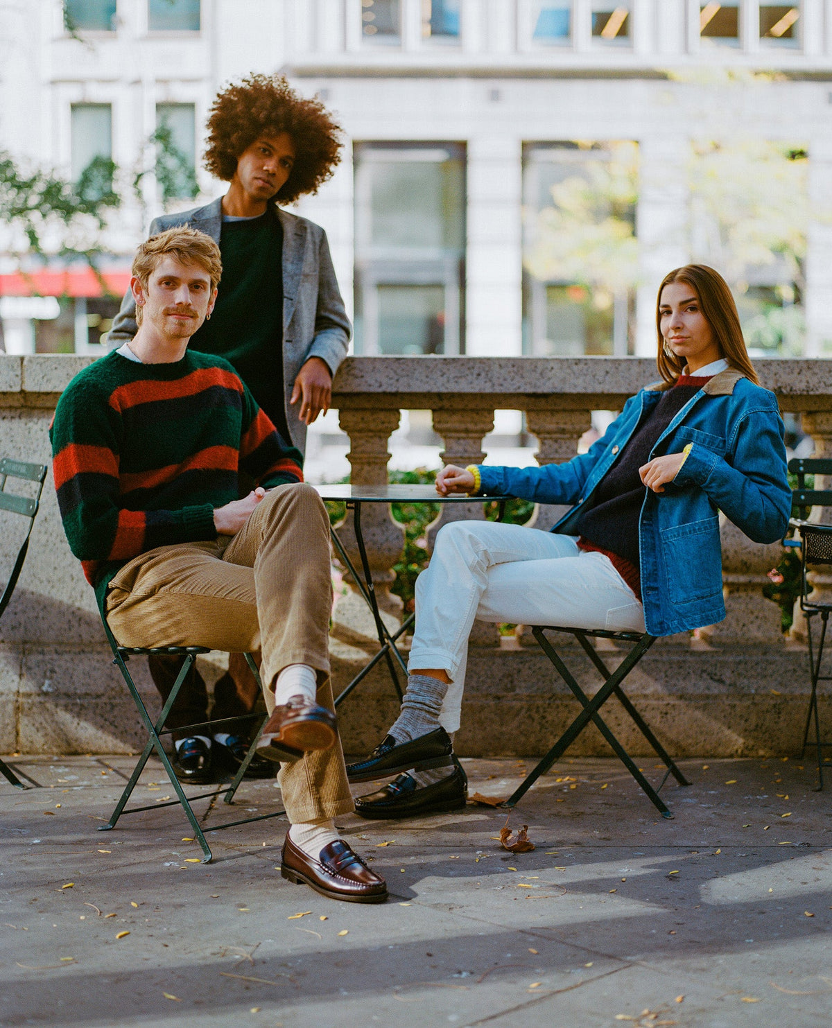 J. Press Shaggy Dog Sweater - Blue/Bordeaux/Green Stripe | Sebago Apparel|Sale