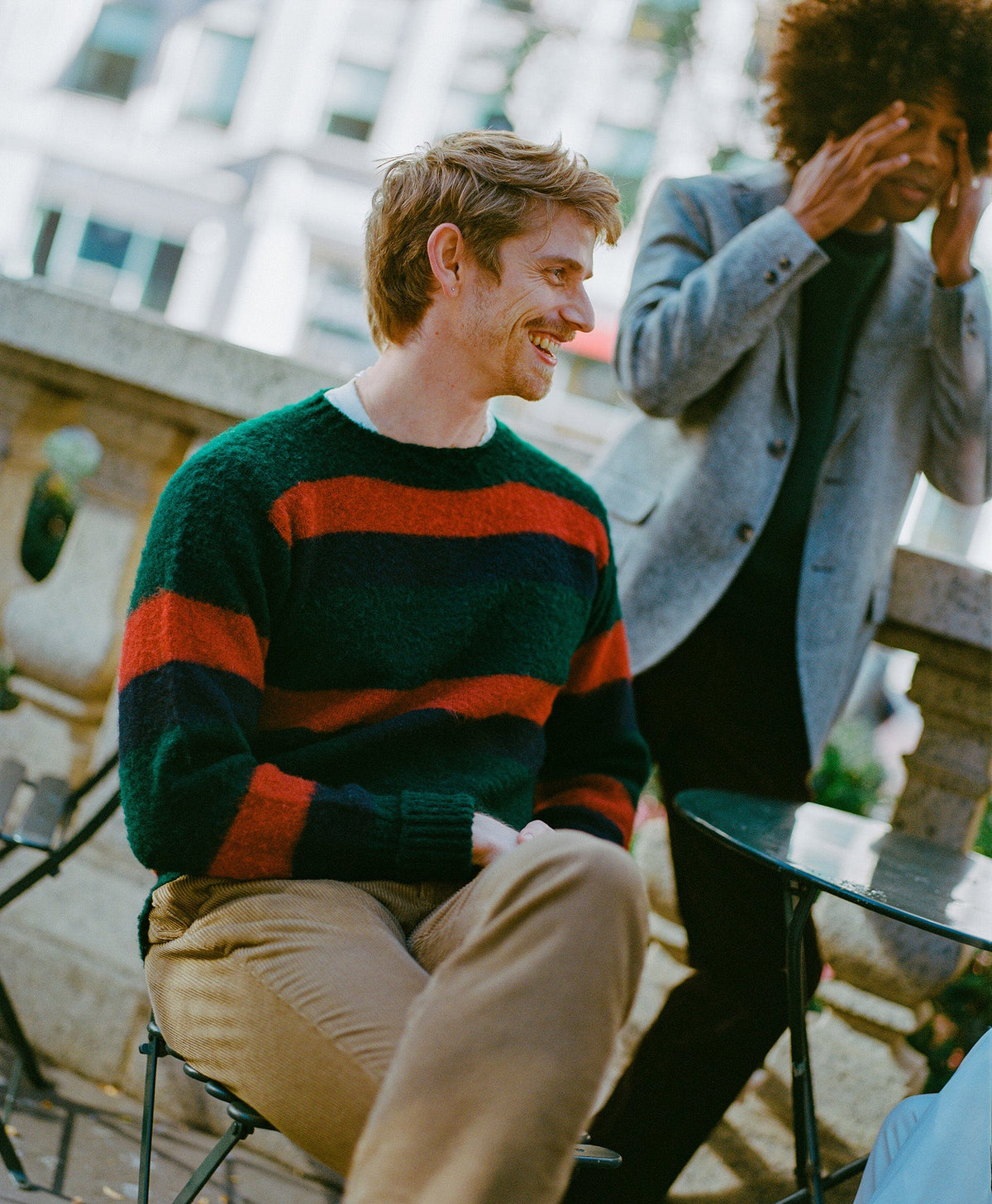 J. Press Shaggy Dog Sweater - Blue/Bordeaux/Green Stripe | Sebago Apparel|Sale
